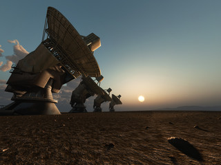Fototapeta na wymiar Radio telescope facility in desert
