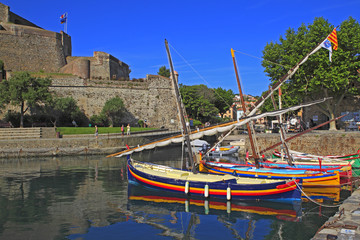 Collioure, barques catalanes