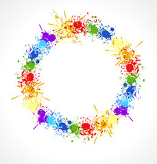 Color rainbow paint splashes for background vector eps