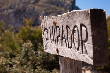 Mirador Hinweisschild