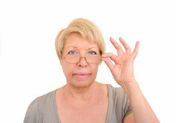Middle-aged business woman in eye glasses