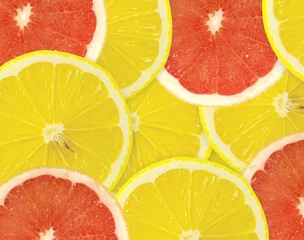  Abstracte achtergrond van citrusvruchtenplakken. Detailopname. Studiofoto © oly5