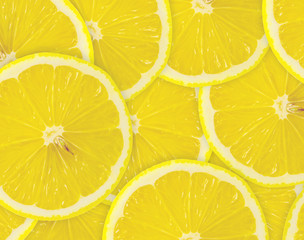 Abstract background with citrus-fruit of lemon slices. Close-up.