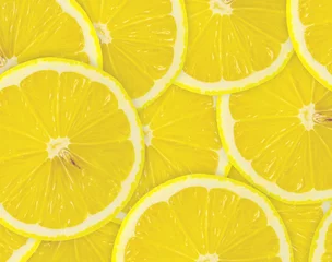 Tuinposter Abstracte achtergrond met citrusvruchten van schijfjes citroen. Detailopname. © oly5
