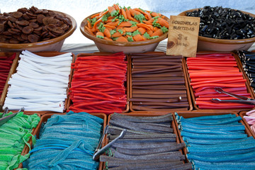 Oriental sweets on the counter