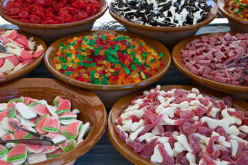 Oriental sweets on the counter