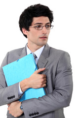 Businessman holding a folder