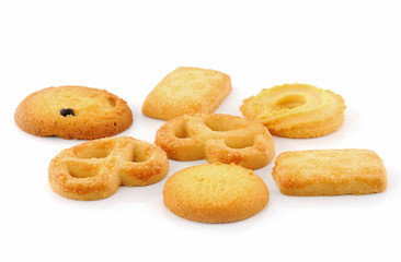 The cookies on white background