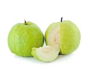 Guavas on white background