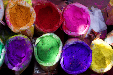 bright Indian colors , Holi festival, Jaipur, Rajasthan , India