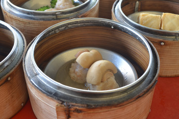 dumpling make with pork and mushroom.