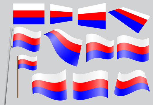 set of flags of Russia vector illustration