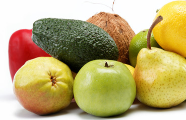 fruits isolated on a white background.