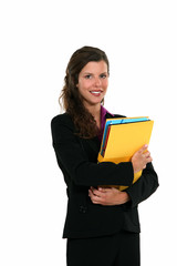 Woman holding folders