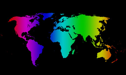Fototapeta na wymiar Colored map of the World