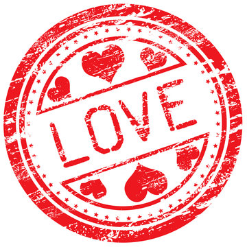 Carimbo rom&acirc;ntico - palavra "love"