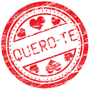 Carimbo rom&acirc;ntico - palavra "quero-te"