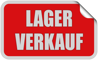 Sticker rot eckig curl oben LAGER VERKAUF