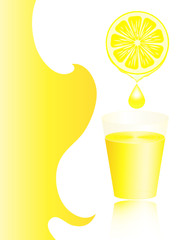 Lemon juice in a glass with copy space.