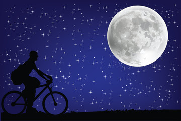 Obraz na płótnie Canvas ciclista notturno