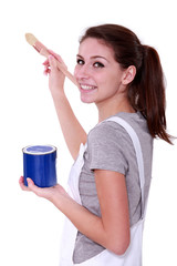 Young painter with a brush