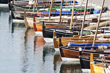 Fototapeta na wymiar Zaplecze Vilaxoán tradycyjne łodzie, Vilagarc