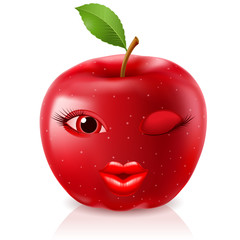 Cartoon Red Apple