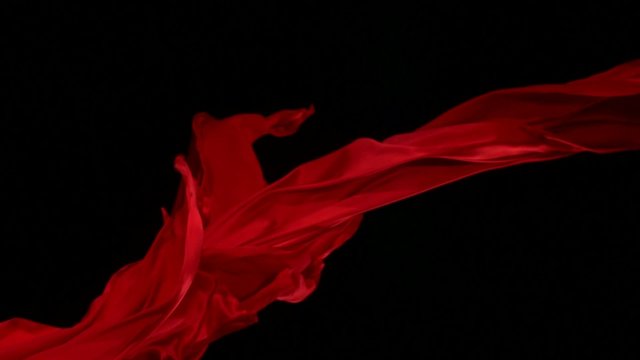 Red velvet fabric, Slow Motion