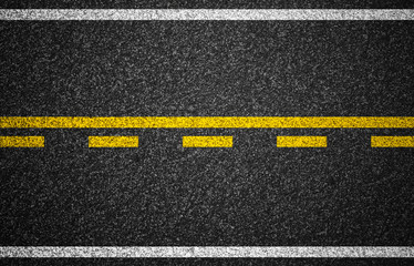 Asphalt highway with road markings background