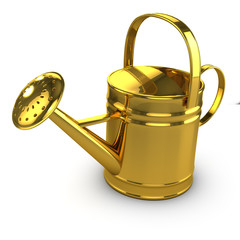 3d Gold watering can