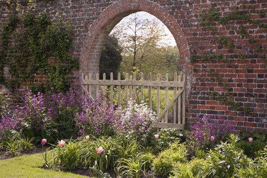 English Garden Border & Old Brick Arch