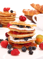 Delicious freshly prepared pancakes