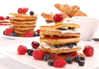 Delicious freshly prepared pancakes