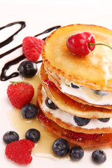 Delicious freshly prepared pancakes