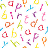 seamless pattern happy birthday childish letter beige