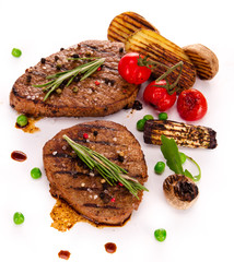 Grilled beef steak with american potatoes
