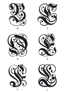 Gothic initials letters