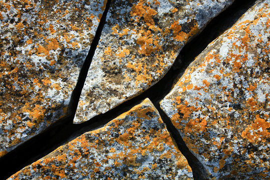 Crack ancient stone