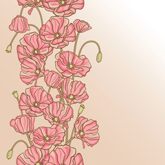 Vector background with hand drawn flowers. (Seamless Pattern)