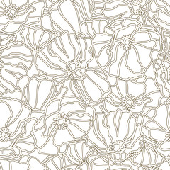 Vector background with hand drawn flowers. (Seamless Pattern)