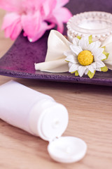 Obraz na płótnie Canvas luxury spa product: moisturising cream
