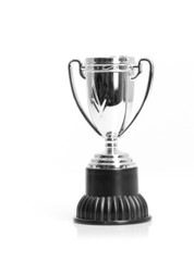 Silver Cup of the winner isolated on a white