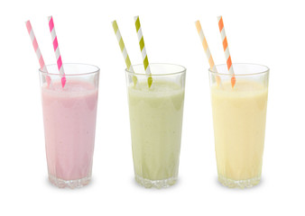 Three fruit smoothies