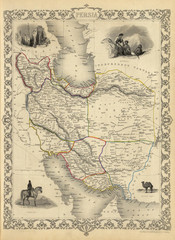Fototapeta premium Iran old map