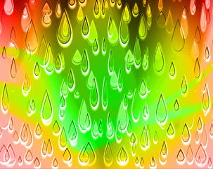 drops with colored background
