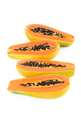 papaya on white
