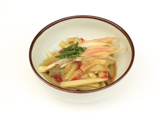 蒸しナスの梅肉ソース和え