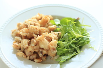 Asian food, chicken soft bone deep fried