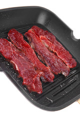 raw bloody beef steaks