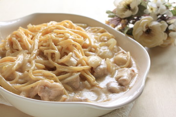 Italian chicken and cream Spaghetti
